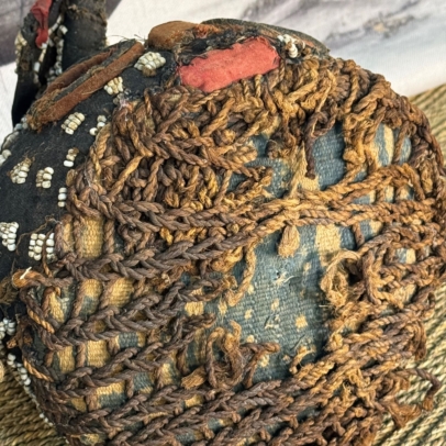 antique Bamileke beaded mask Cameroon 1910