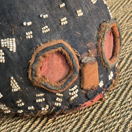 handmade Bamileke mask with natural fibers