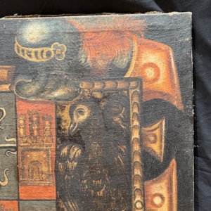 pintura de blasón colonial antigua