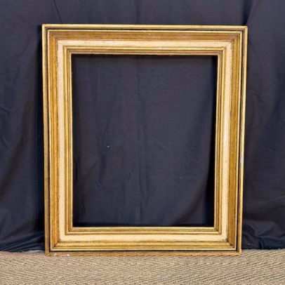 marco vintage doble moldura oro y blanco