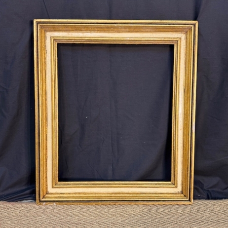 marco vintage doble moldura oro y blanco