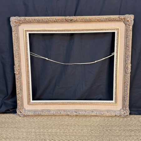 marco vintage con paspartú textil