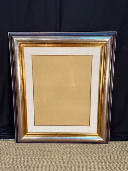 marco vintage azul y dorado envejecido